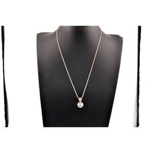 UTC Italy Sterling Silver Solitaire CZ Necklace